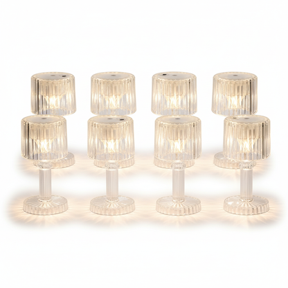 LED Crystal-Effect Table Lamps - Set of 6 Ambient Lighting Decor