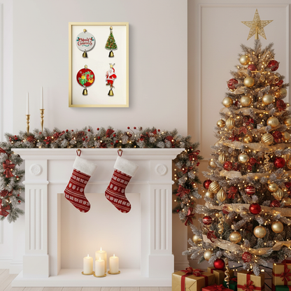 4-Piece Christmas Wall Hanging Decor Set - Festive Holiday Home Decoration | Santa, Snowman & Reindeer