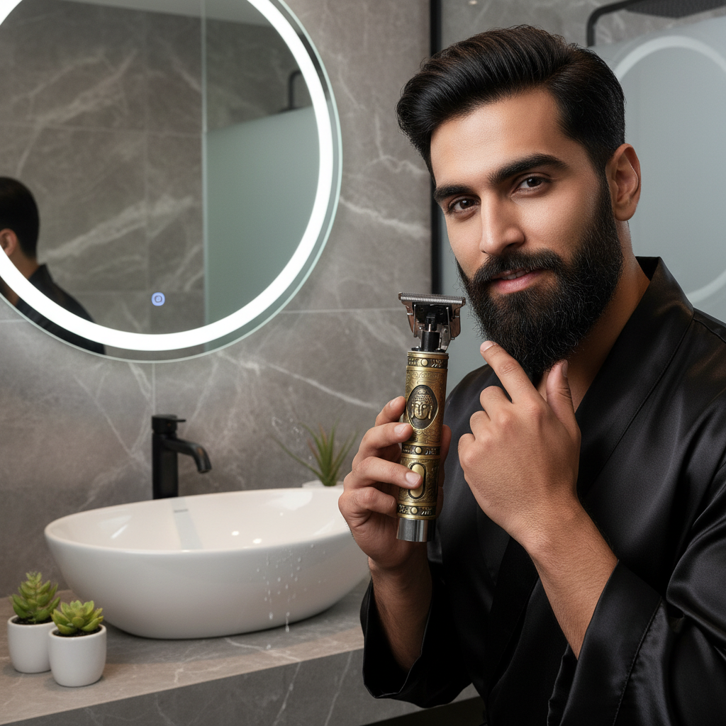 Professional Rechargeable Hair & Beard Trimmer for Men - Electric Grooming Kit