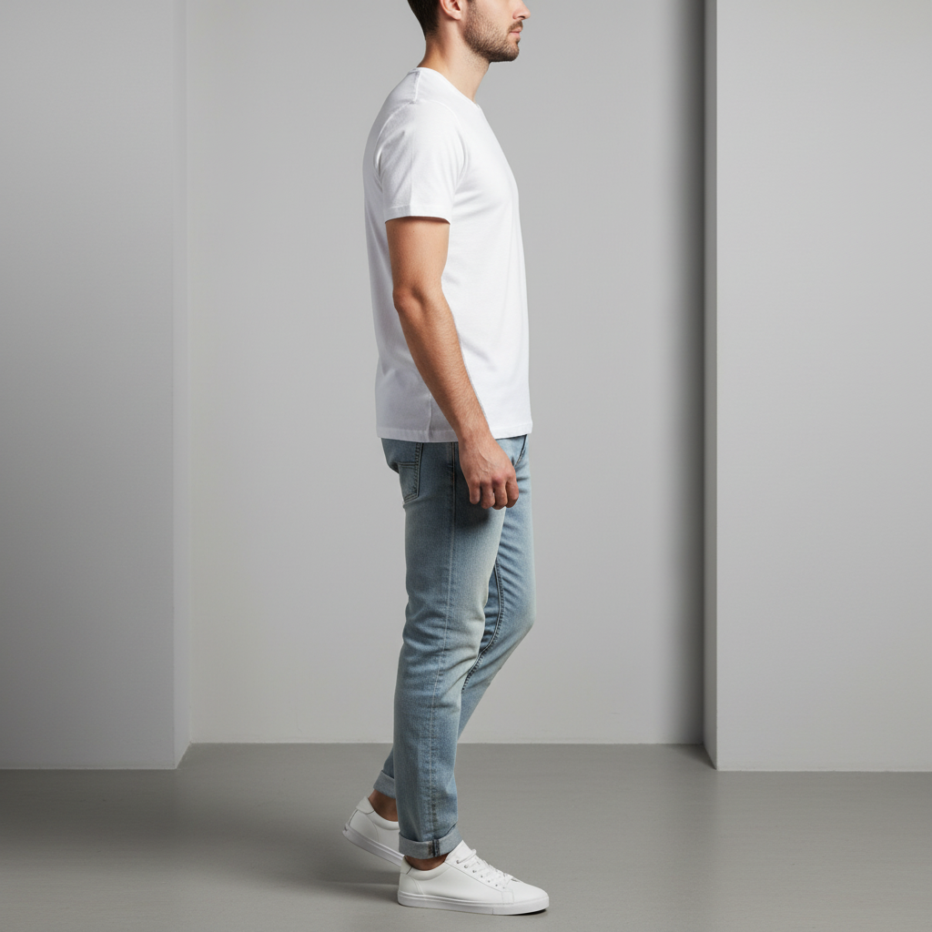 Men's Classic Crew Neck T-Shirt - Soft Cotton Blend for All-Day Comfort