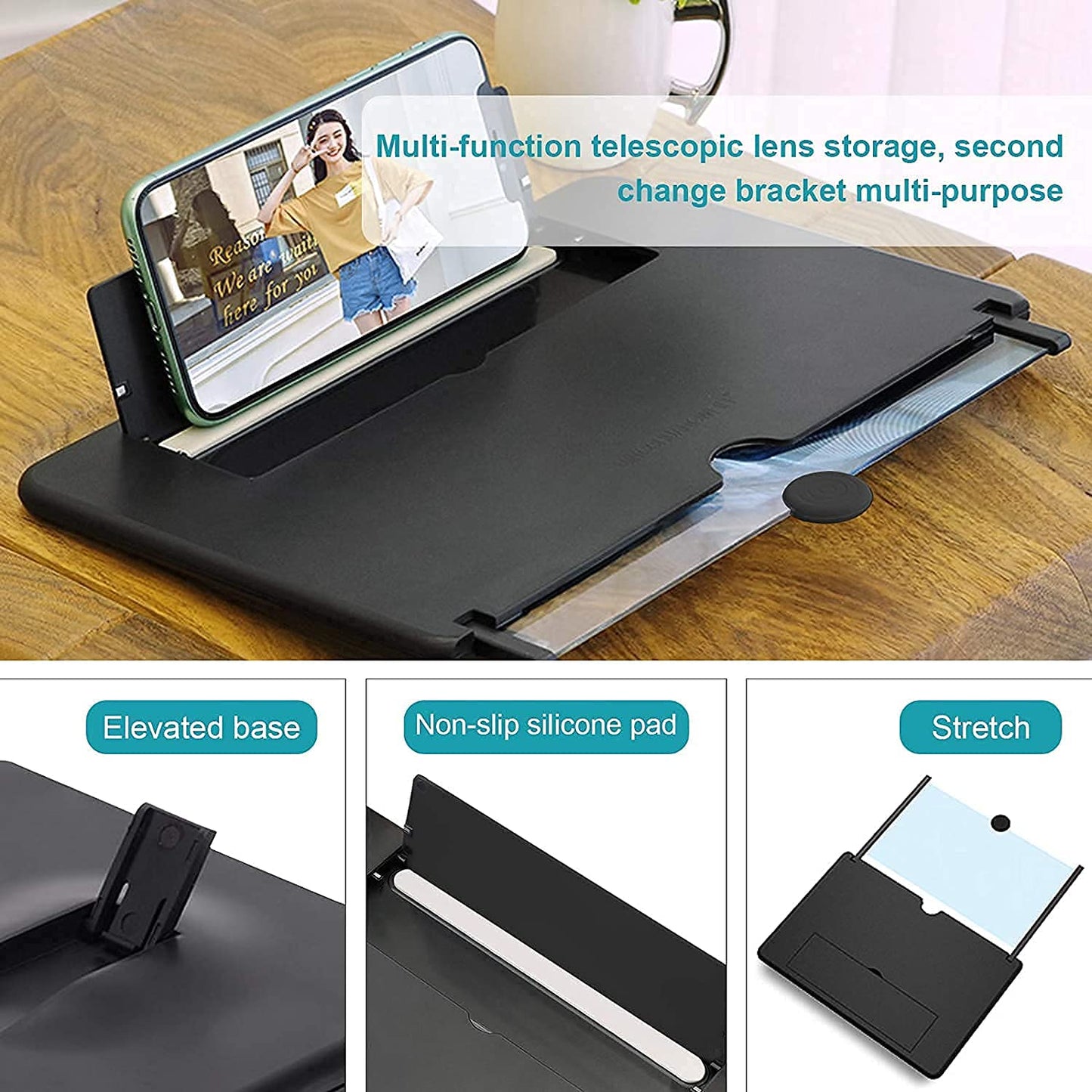 Mobile Phone Screen Magnifier - HD Foldable Portable Video Amplifier