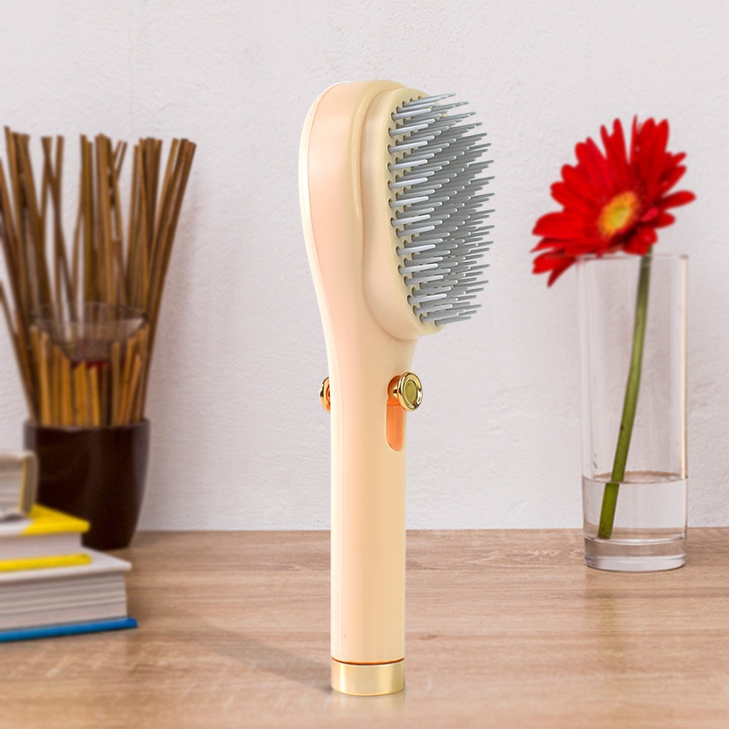 Self-Cleaning Anti-Static Massage Comb - Detangling Hair Brush with One-Click Cleaning