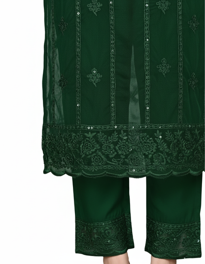 Elegant Women's Net Kurta Set with Dupatta and Bottomwear