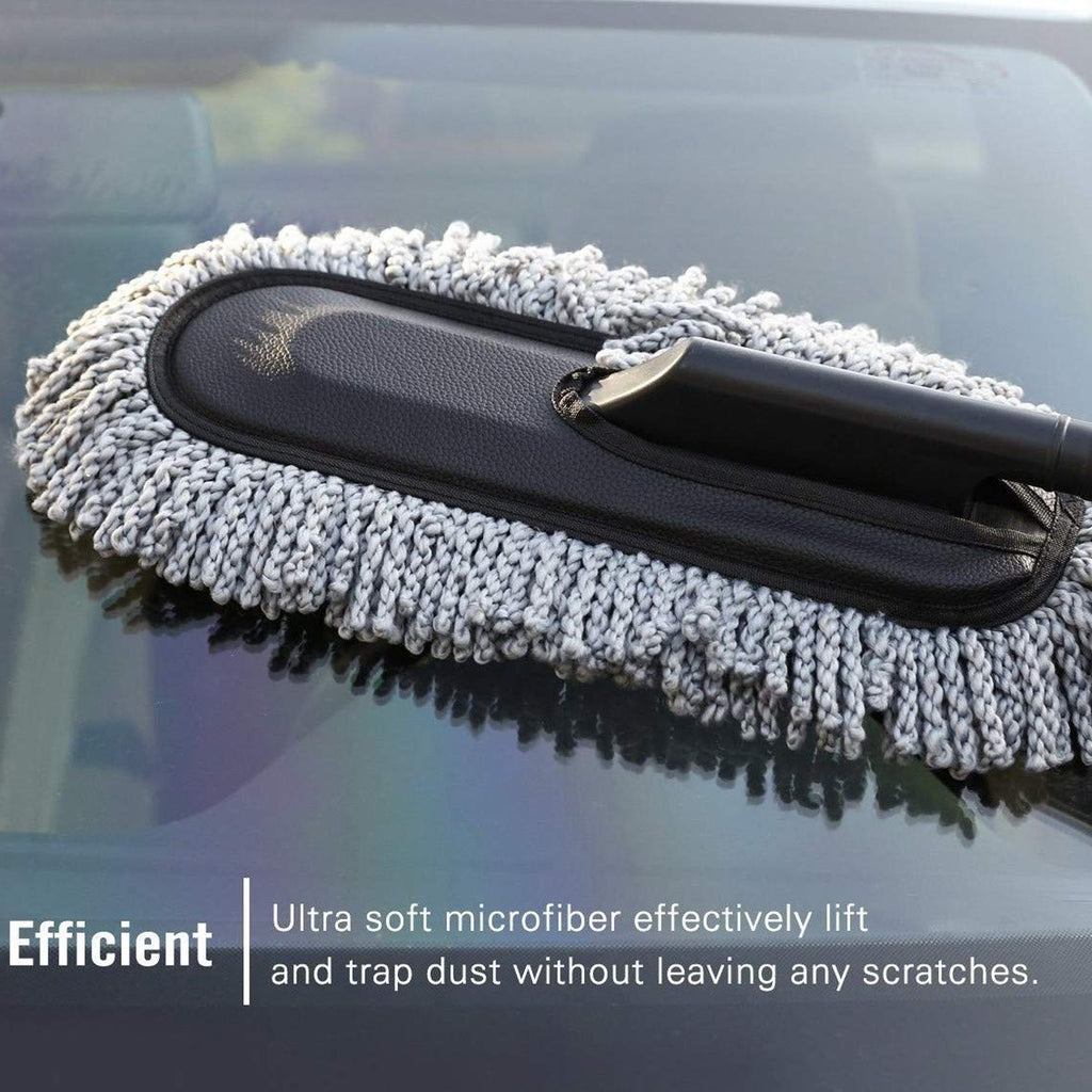 Microfiber Car Duster | Extendable Long Handle for Scratch-Free Car, RV, & Boat Cleaning