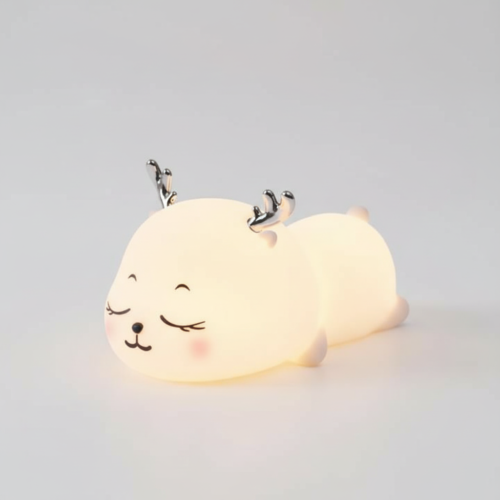 Silicone Nursery Night Light with Touch Control & Battery – Soft Glow LED Lamp for Kids