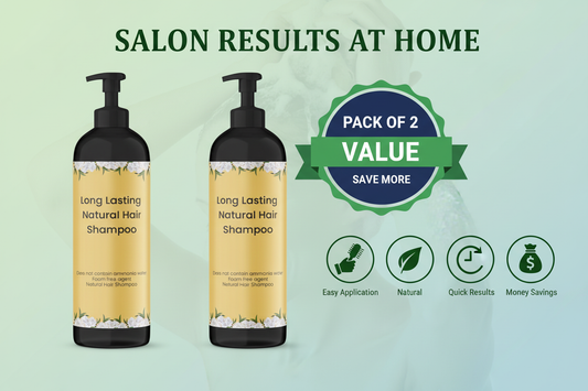 Natural Hair Dye Shampoo 100ML - Instant Gray Coverage, Salon Results at Home (Pack of 2)