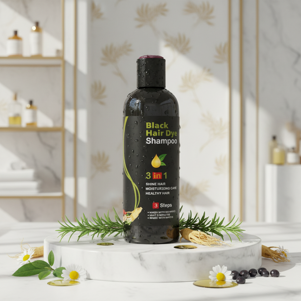 BD BLOSDREAM 3-in-1 Black Hair Shampoo - Natural Color Restoration (100ml Twin Pack)