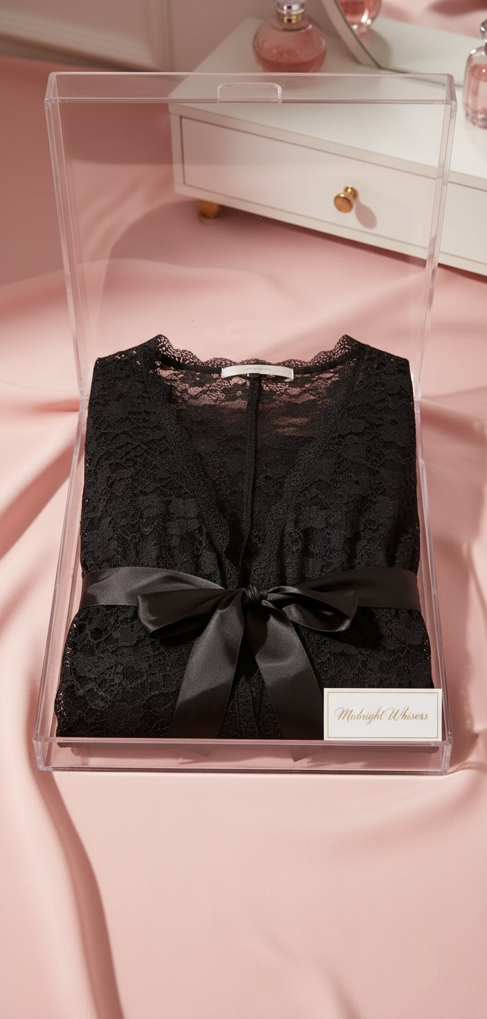 Black Babydoll Lingerie for Women - Elegant Nightwear Set (Size L)