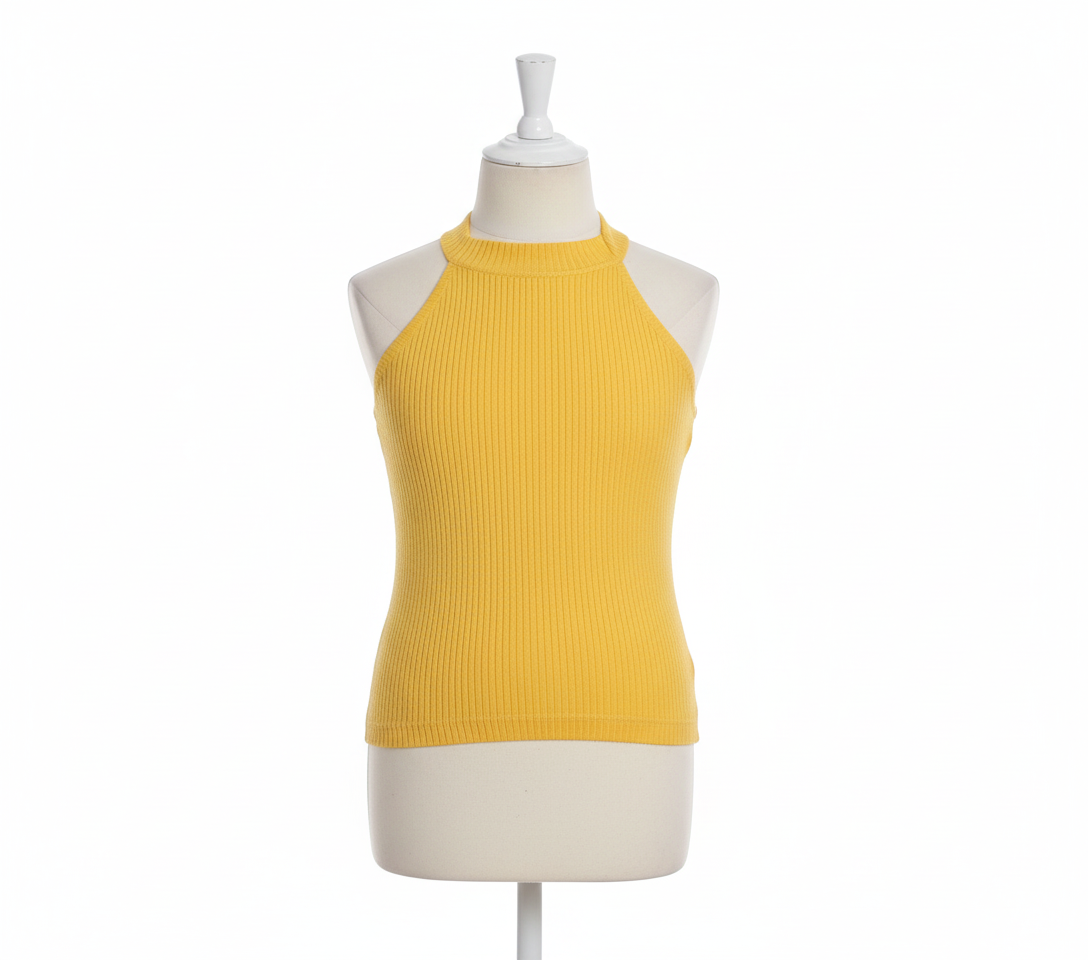 Girls Cotton Blend Solid Top - Yellow (1-10 Years)