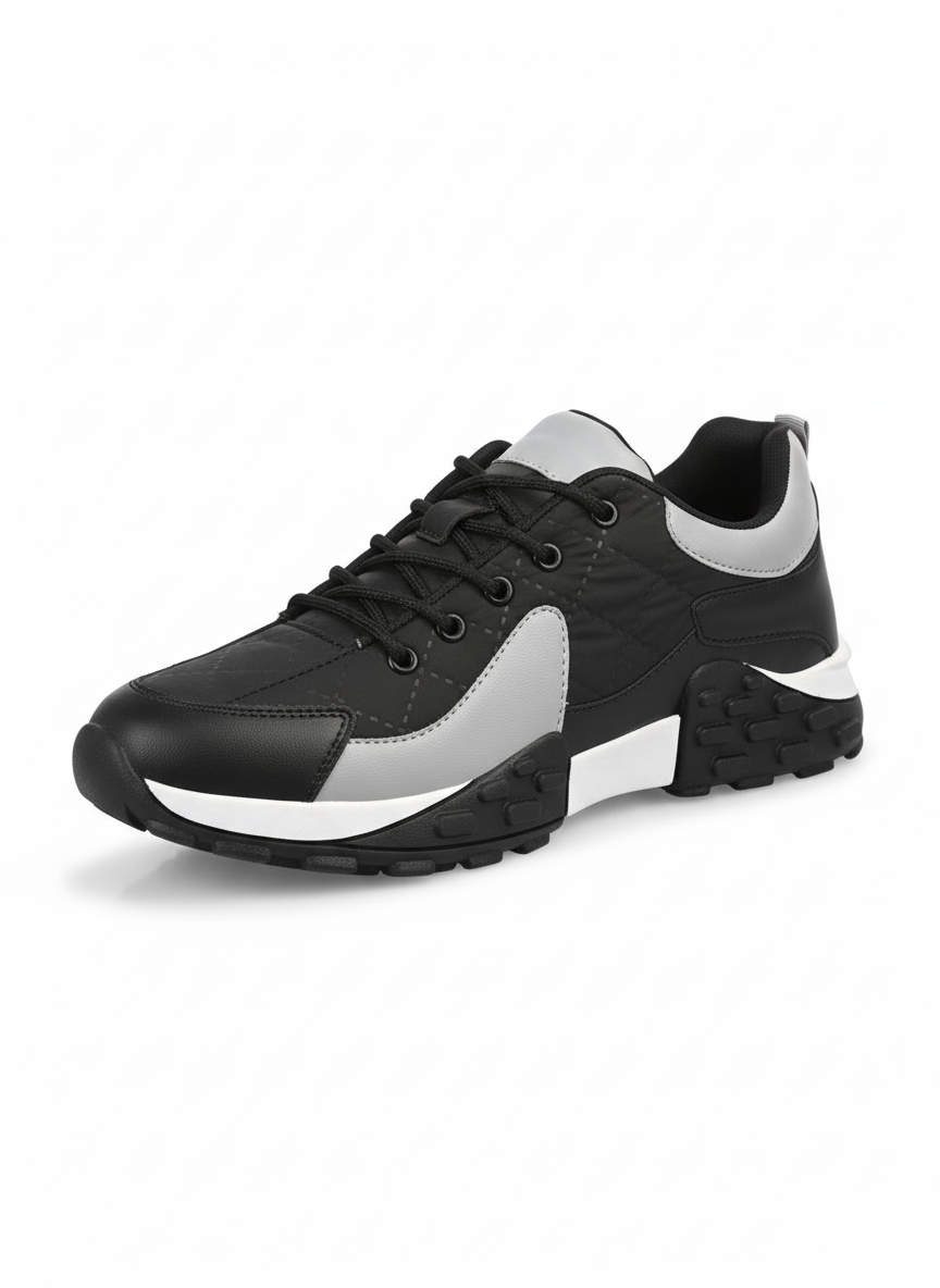 Black Sneakers for Men - Comfortable Casual Shoes with Cushioned Insole