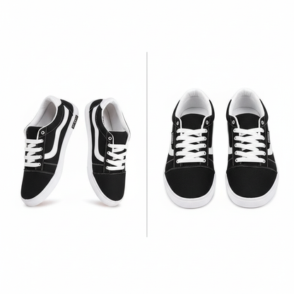 Men's Black & White Casual Shoes - Comfortable Everyday Sneakers Size 6
