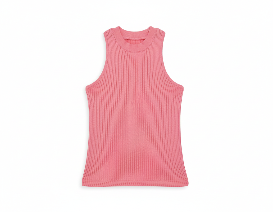 Girls Cotton Blend Solid Top - Pink (2-10 Years)