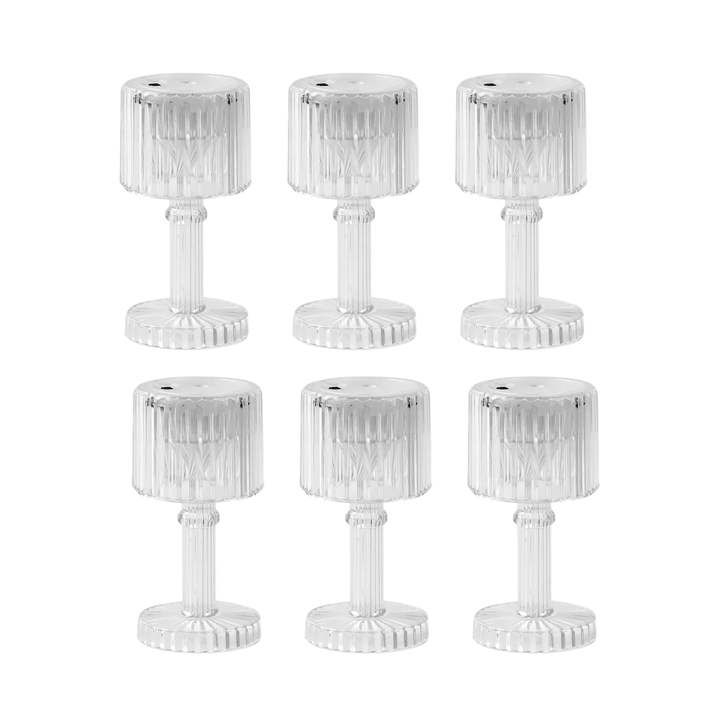 LED Crystal-Effect Table Lamps - Set of 6 Ambient Lighting Decor