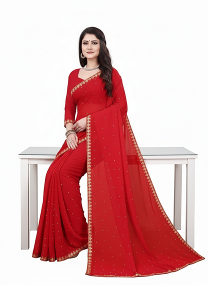 Premium Women's Saree with Blouse - Elegant Traditional Ethnic Wear (6.3M)