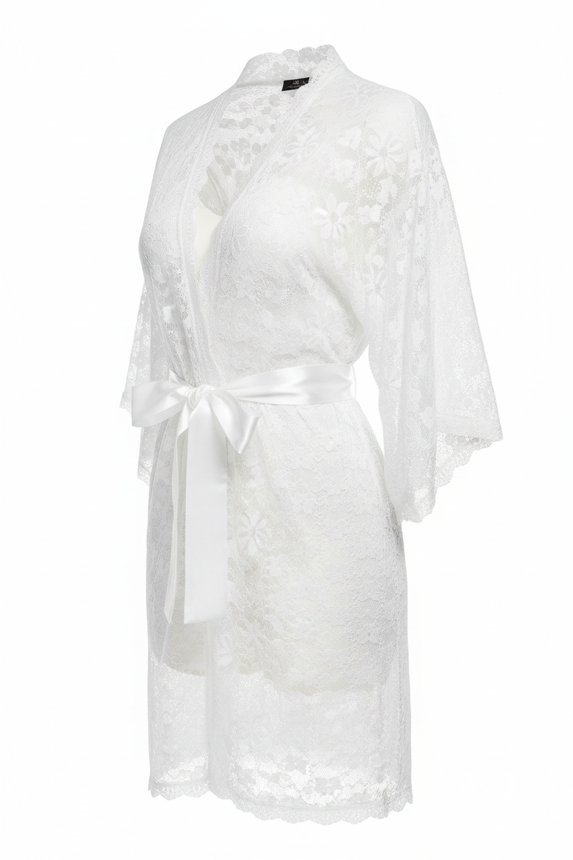 White Babydoll Lingerie for Women - Elegant Nightwear Set (Size L)