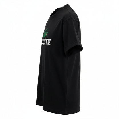 Men's Black T-Shirt with Bold Print Design - Trendy & Comfortable Fit