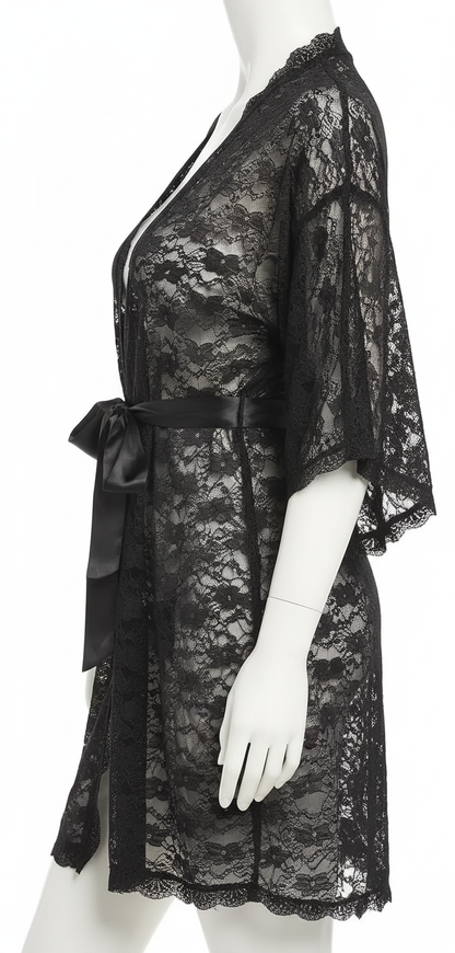 Black Babydoll Lingerie for Women - Elegant Nightwear Set (Size L)