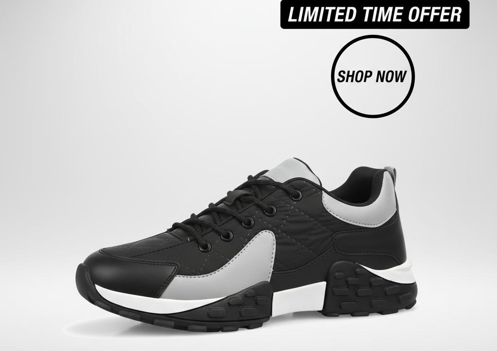 Black Sneakers for Men Comfortable Casual Shoes