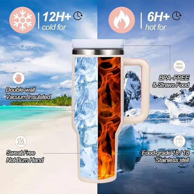 Lifelong Double Walled Vacuum Insulated Tumbler with Straw - Premium Stainless Steel