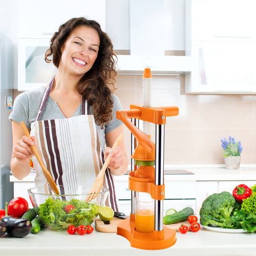 Manual Hand Press Juicer - Cold Press Juice Extractor for Fresh Orange, Citrus & Fruit Juice at Home