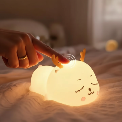 Silicone Nursery Night Light with Touch Control & Battery – Soft Glow LED Lamp for Kids