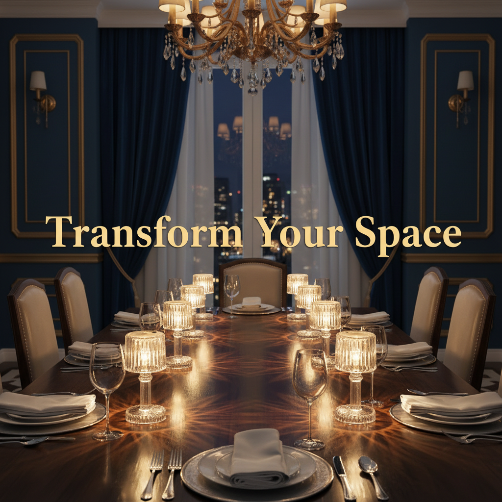 LED Crystal-Effect Table Lamps - Set of 6 Ambient Lighting Decor