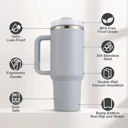 Lifelong Double Walled Vacuum Insulated Tumbler with Straw - Premium Stainless Steel