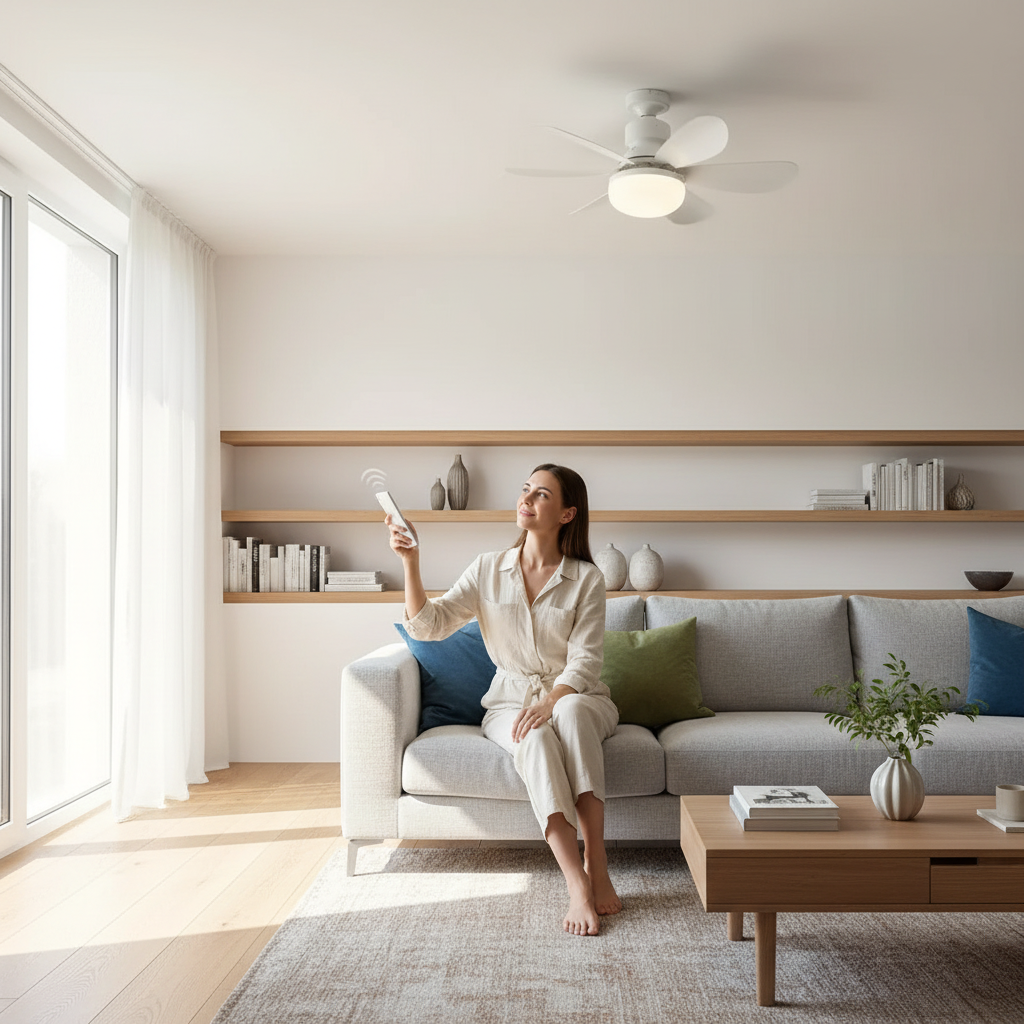 40W LED Ceiling Fan with Remote Control - Modern Energy-Efficient Cooling