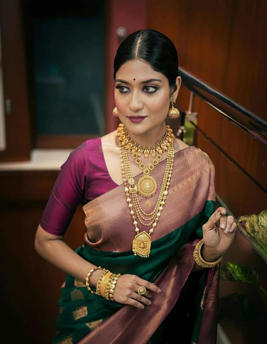 Premium Banarasi Silk Zari Woven Saree - Multicolor Traditional Ethnic Wear (6.3M)