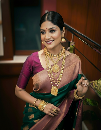 Premium Banarasi Silk Zari Woven Saree - Multicolor Traditional Ethnic Wear (6.3M)