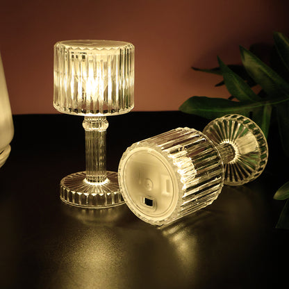 LED Crystal-Effect Table Lamps - Set of 6 Ambient Lighting Decor